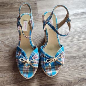 Xhilaration Blue Plaid Sandals